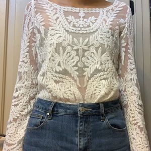 white lace top